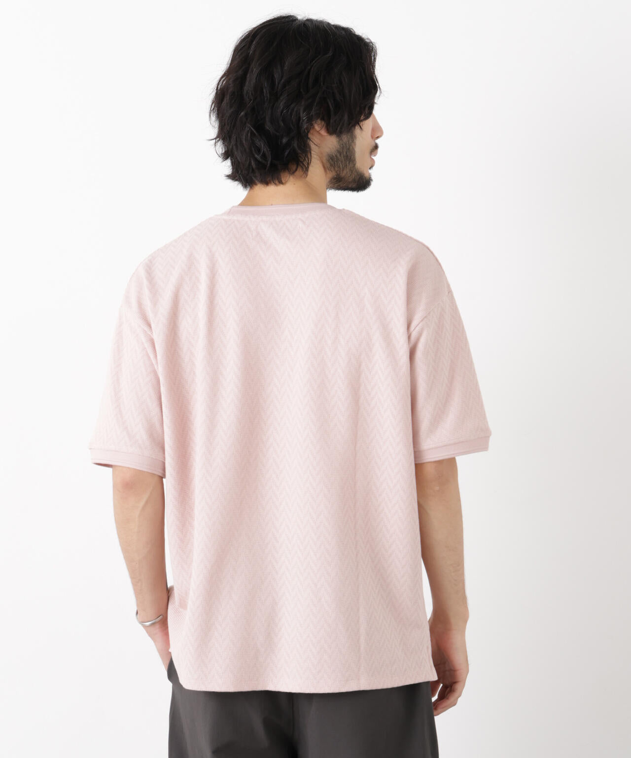ヘリンボンジャガードTシャツ 半袖 6726124228