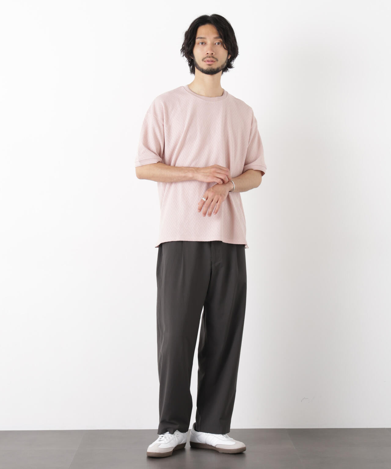 ヘリンボンジャガードTシャツ 半袖 6726124228