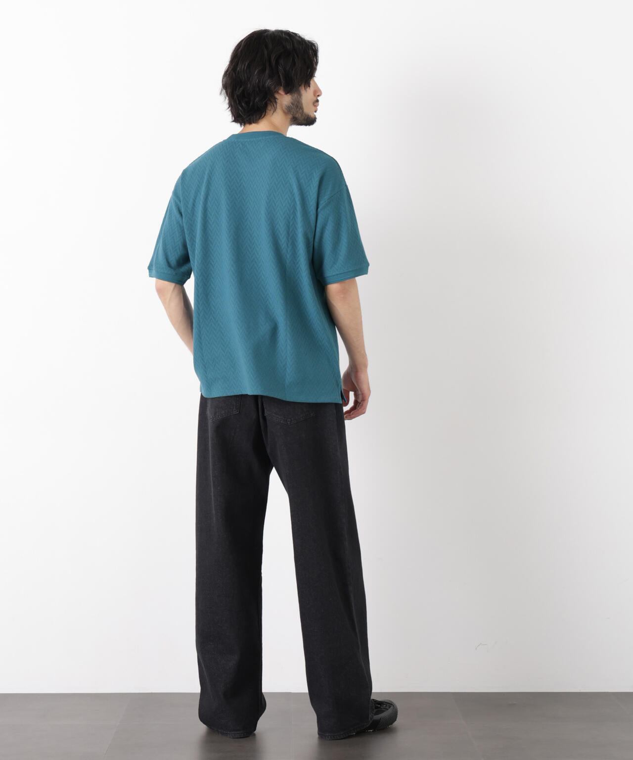 ヘリンボンジャガードTシャツ 半袖 6726124228
