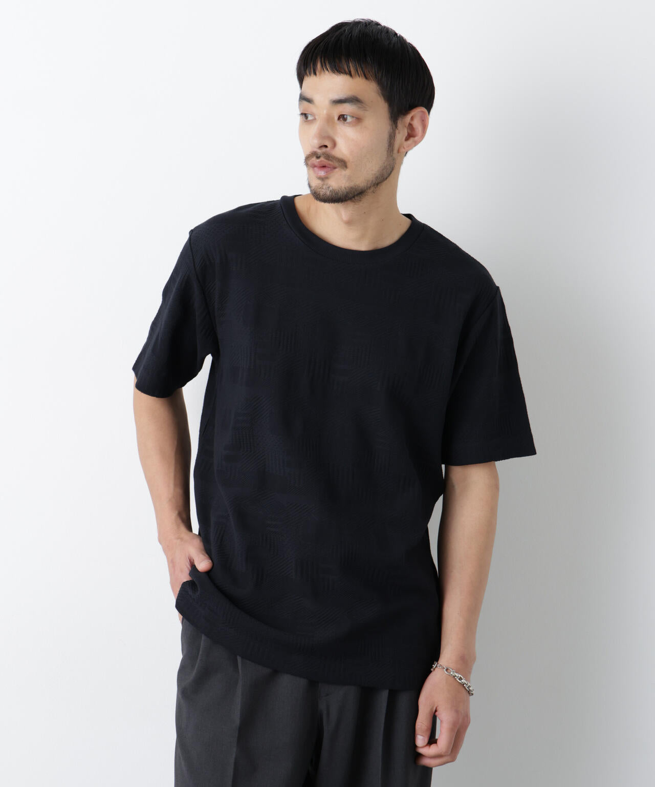 リンクスジャガードTシャツ 半袖 6726124238