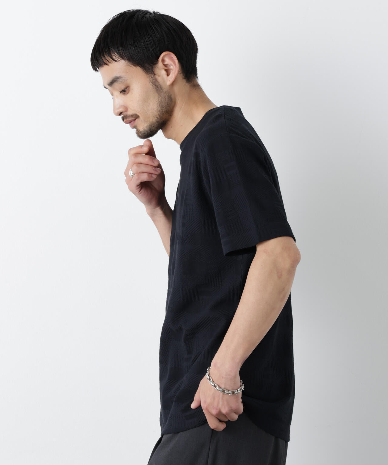 リンクスジャガードTシャツ 半袖 6726124238