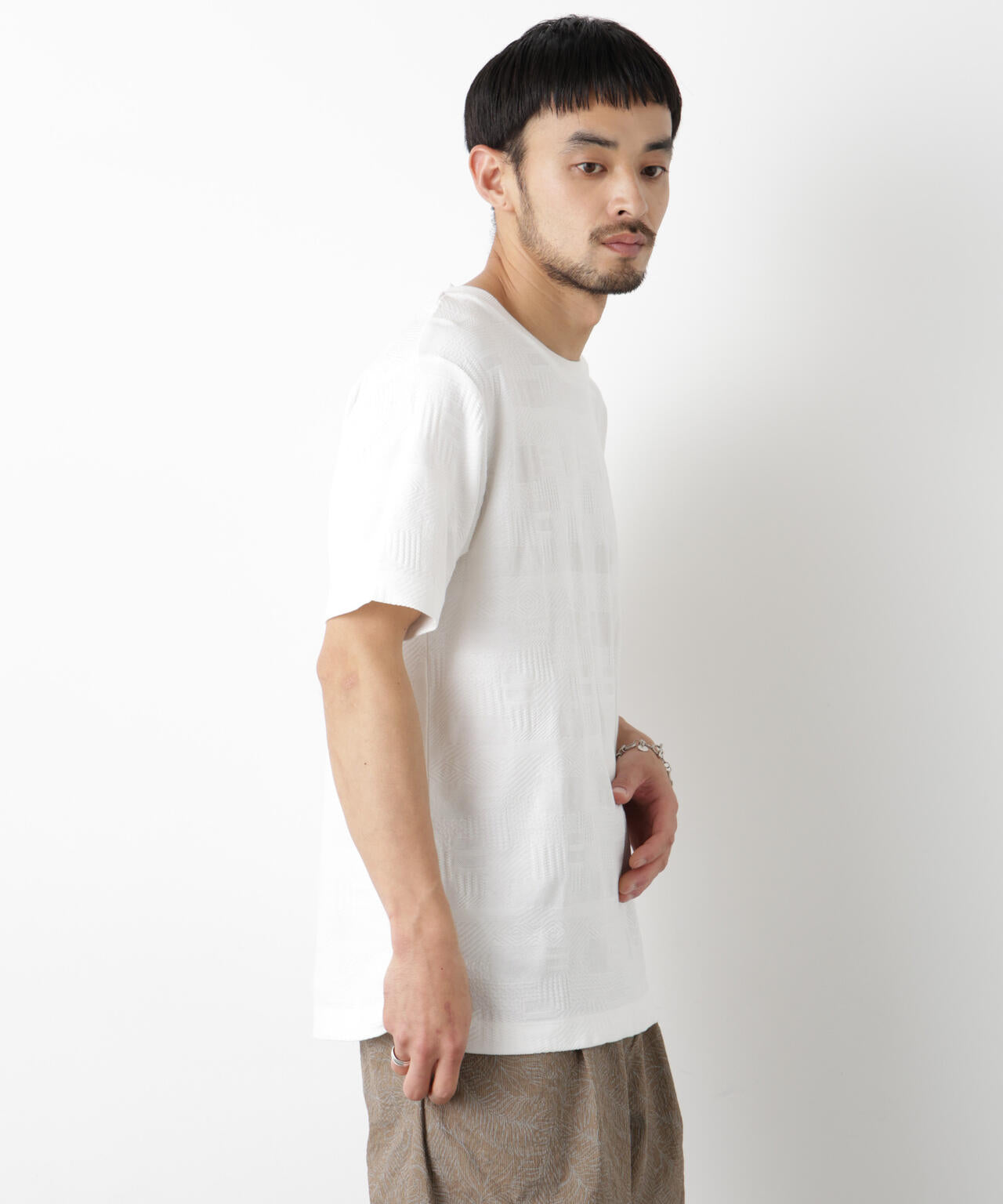 リンクスジャガードTシャツ 半袖 6726124238
