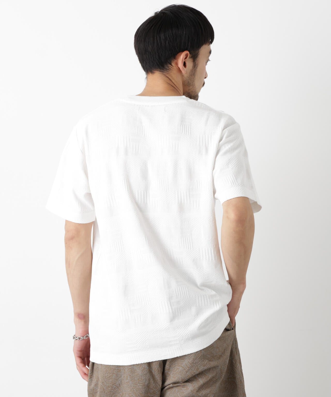 リンクスジャガードTシャツ 半袖 6726124238