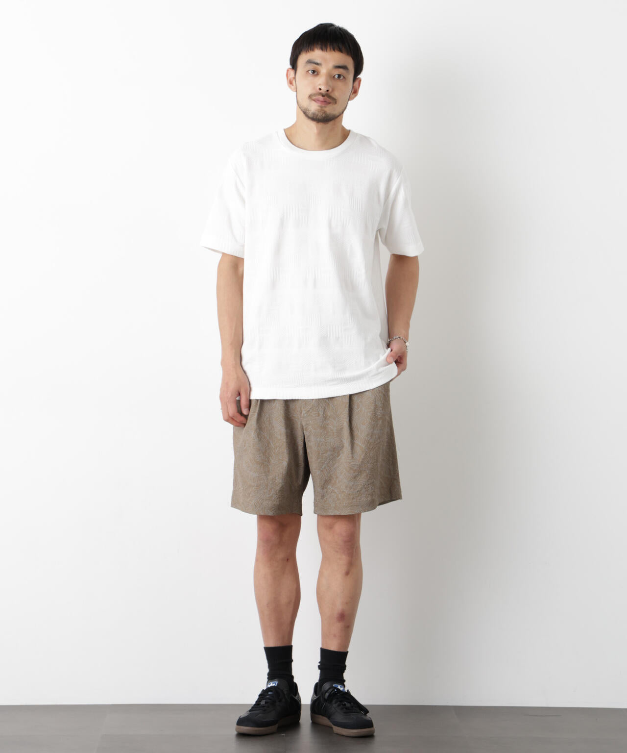 リンクスジャガードTシャツ 半袖 6726124238