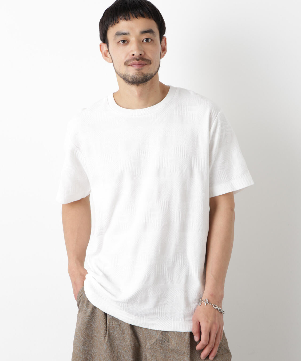 リンクスジャガードTシャツ 半袖 6726124238