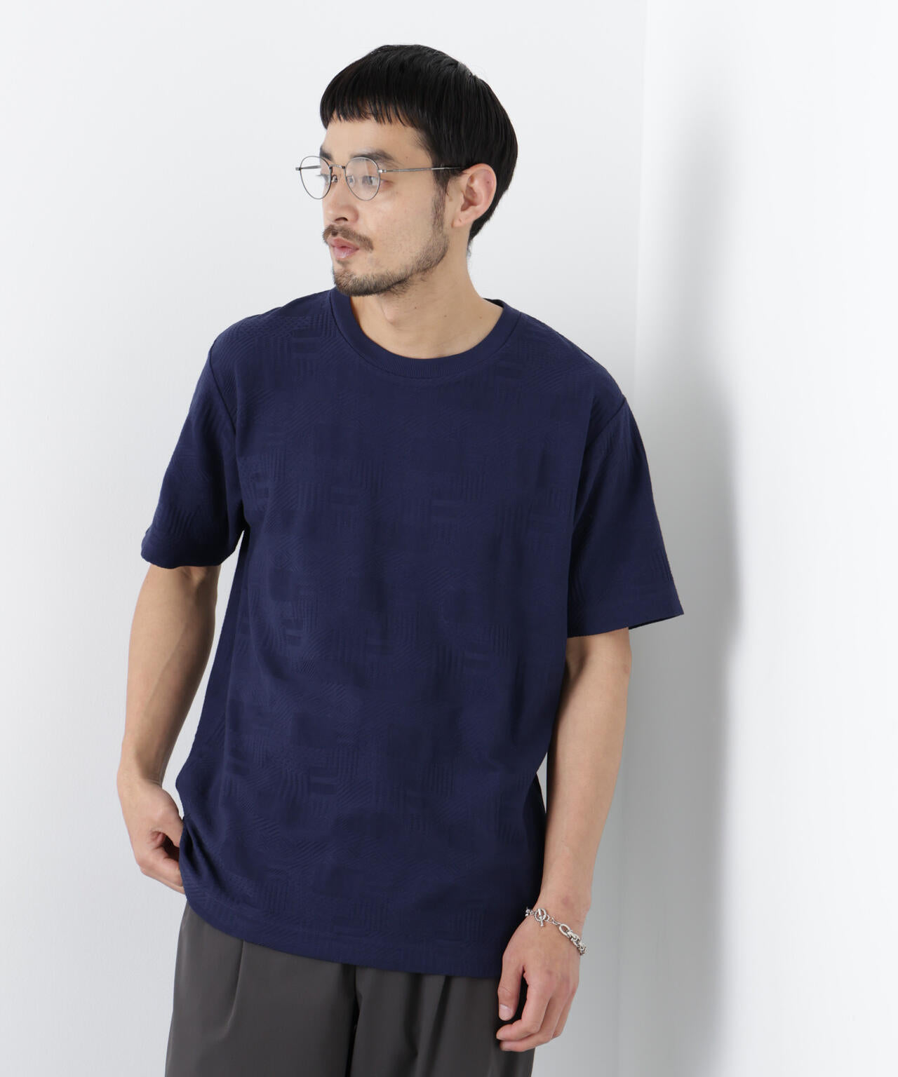 リンクスジャガードTシャツ 半袖 6726124238