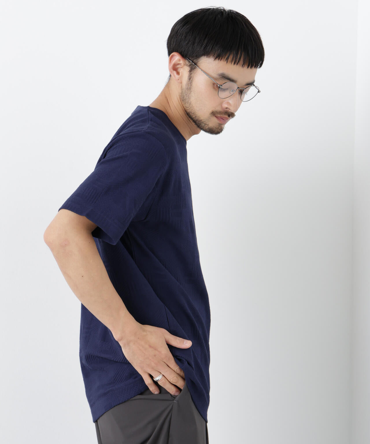 リンクスジャガードTシャツ 半袖 6726124238