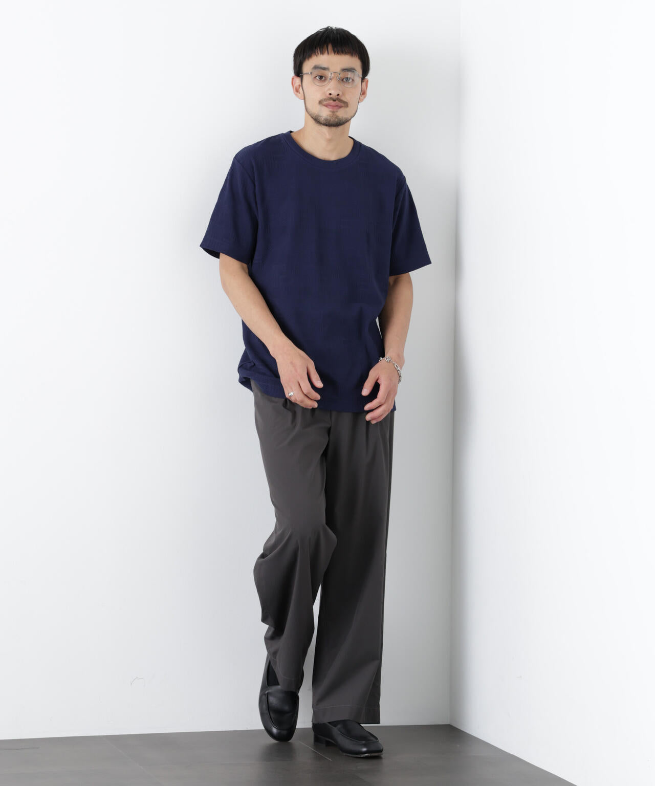 リンクスジャガードTシャツ 半袖 6726124238