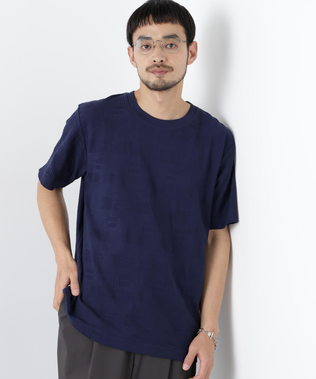 リンクスジャガードTシャツ 半袖 6726124238