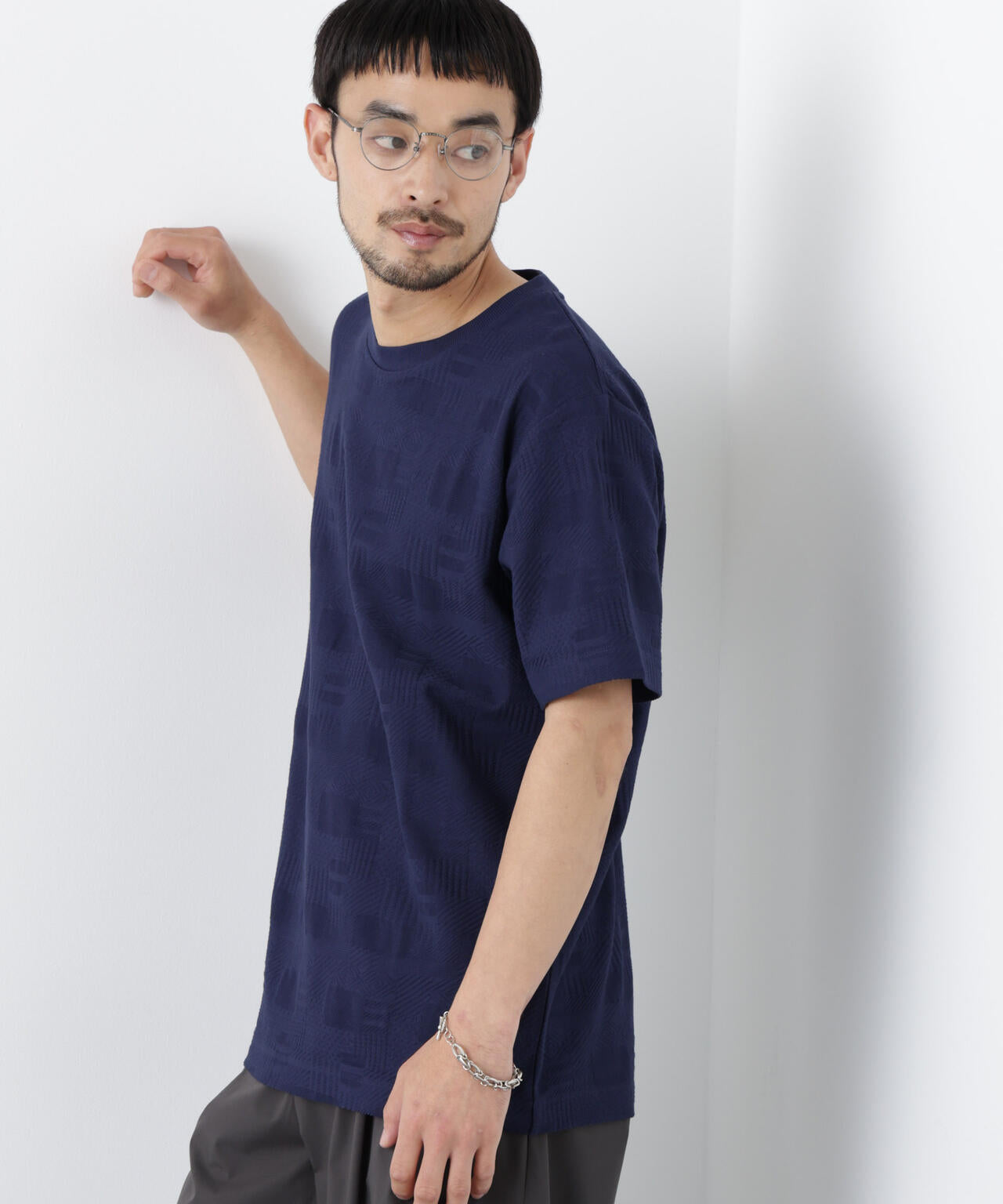 リンクスジャガードTシャツ 半袖 6726124238