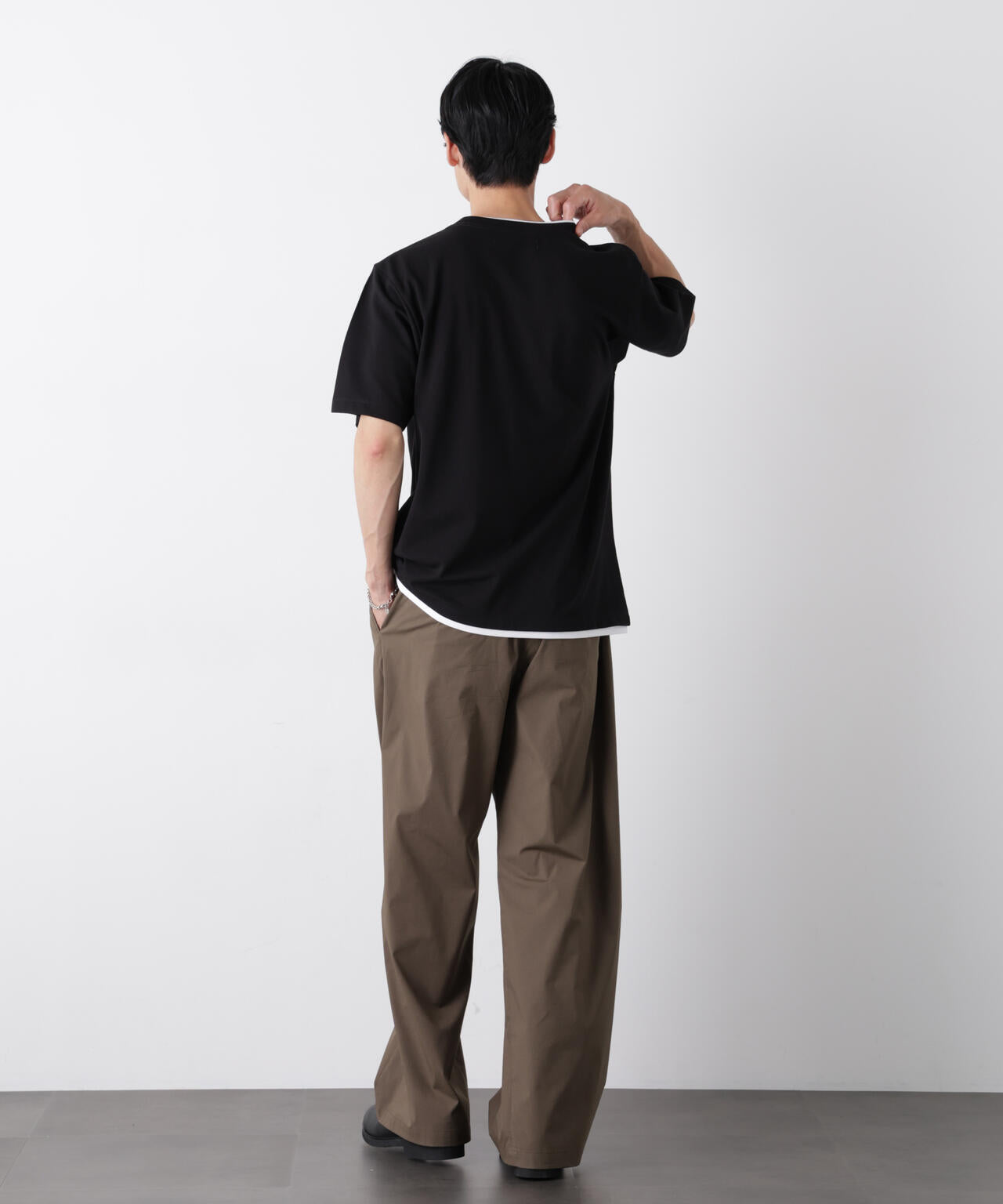 フェイクレイヤード鹿の子Tシャツ 半袖 6726124241