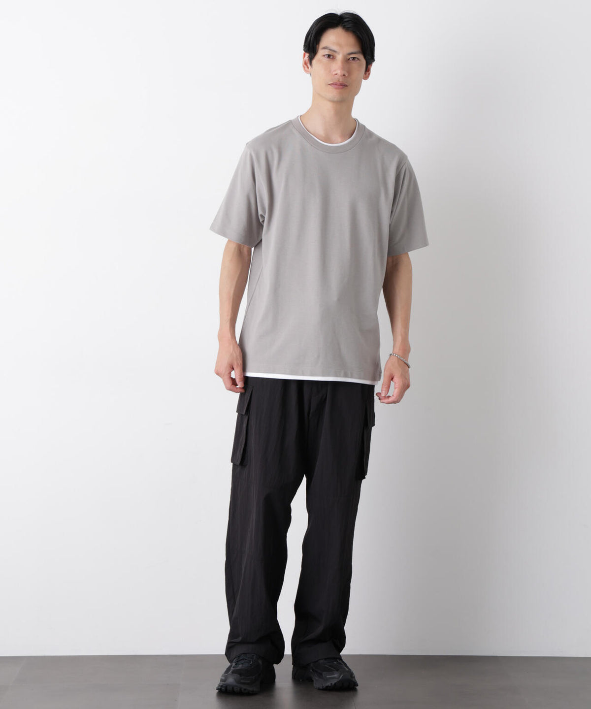 フェイクレイヤード鹿の子Tシャツ 半袖 6726124241