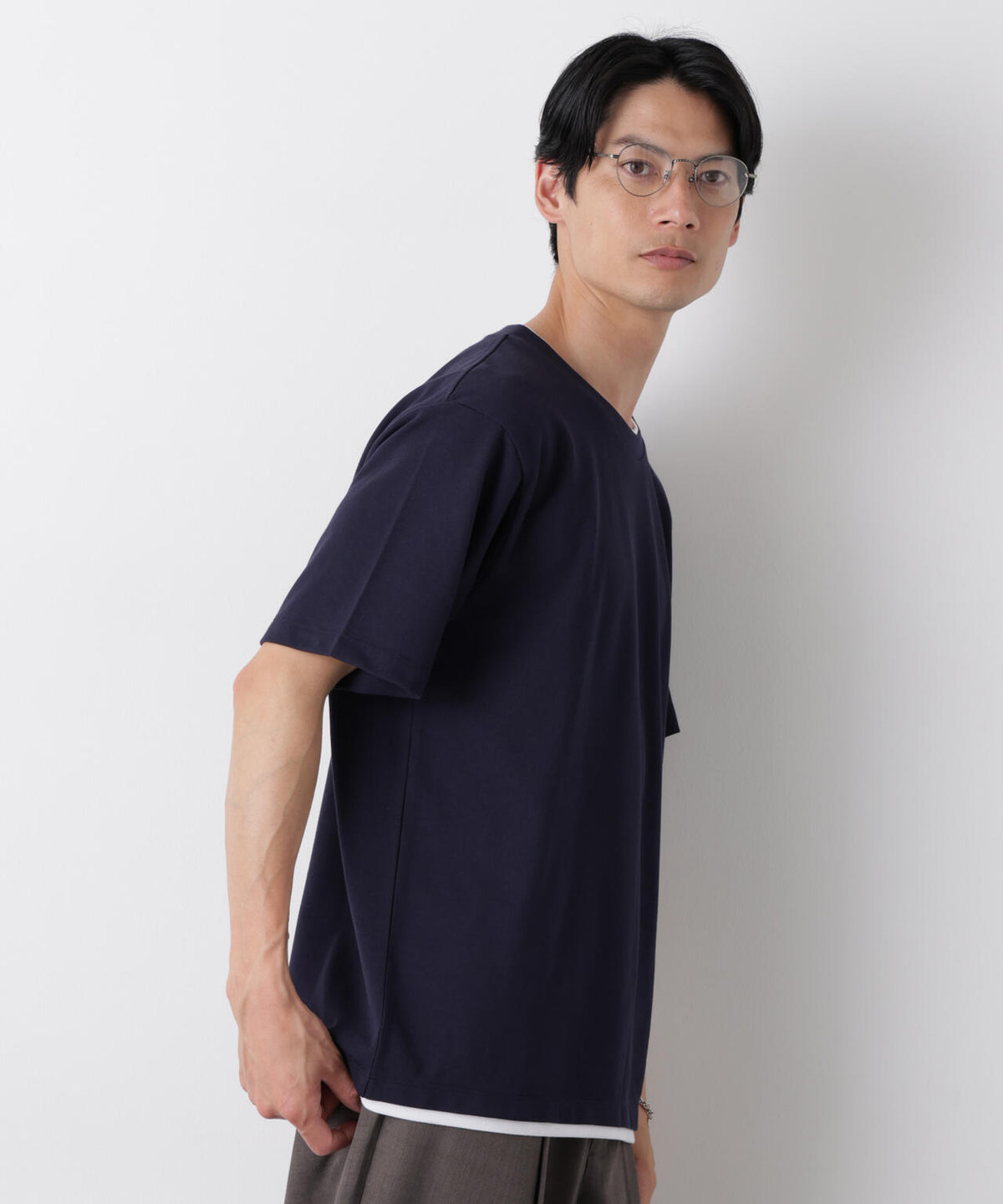フェイクレイヤード鹿の子Tシャツ 半袖 6726124241
