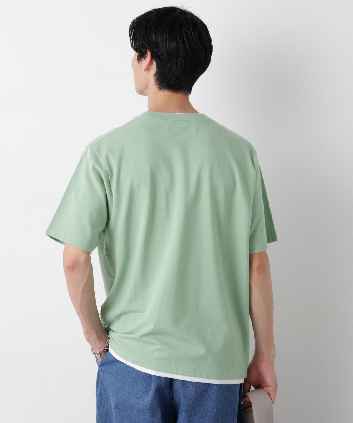 フェイクレイヤード鹿の子Tシャツ 半袖 6726124241