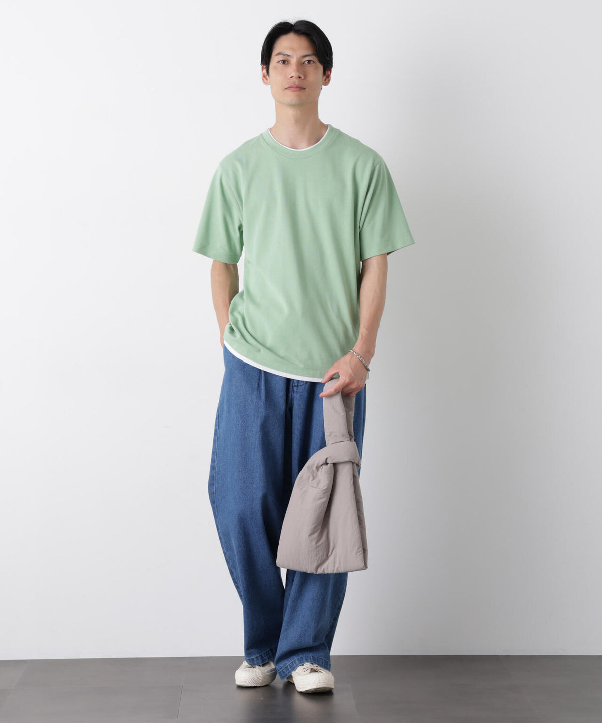 フェイクレイヤード鹿の子Tシャツ 半袖 6726124241
