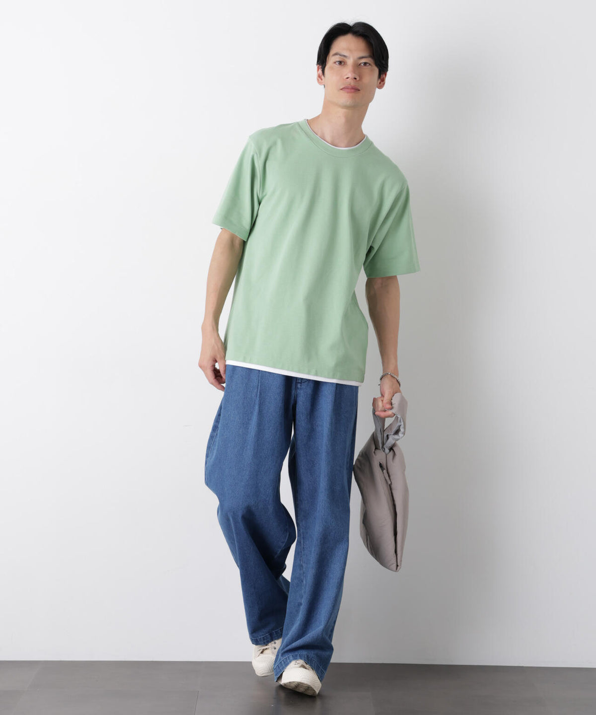 フェイクレイヤード鹿の子Tシャツ 半袖 6726124241