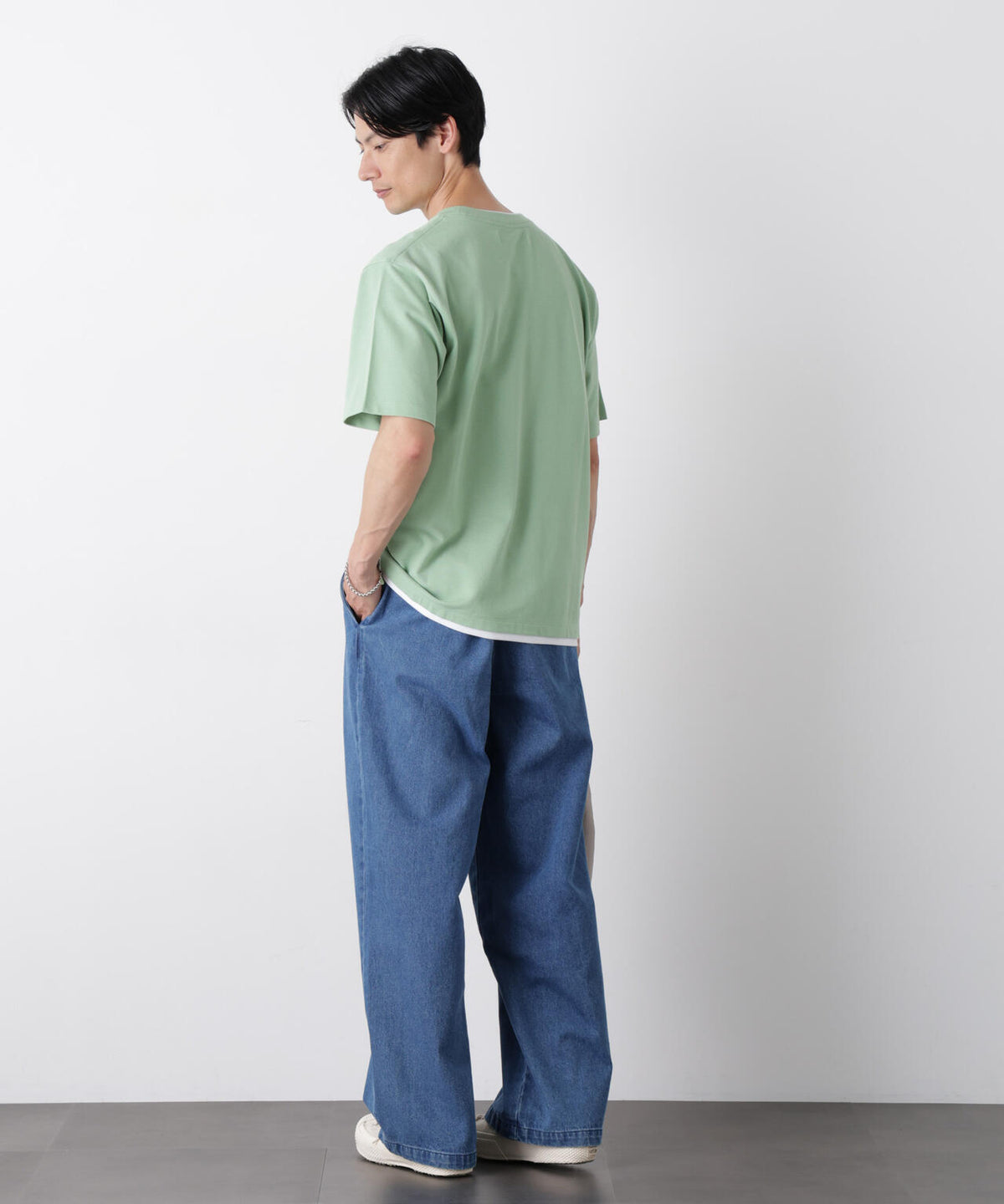 フェイクレイヤード鹿の子Tシャツ 半袖 6726124241