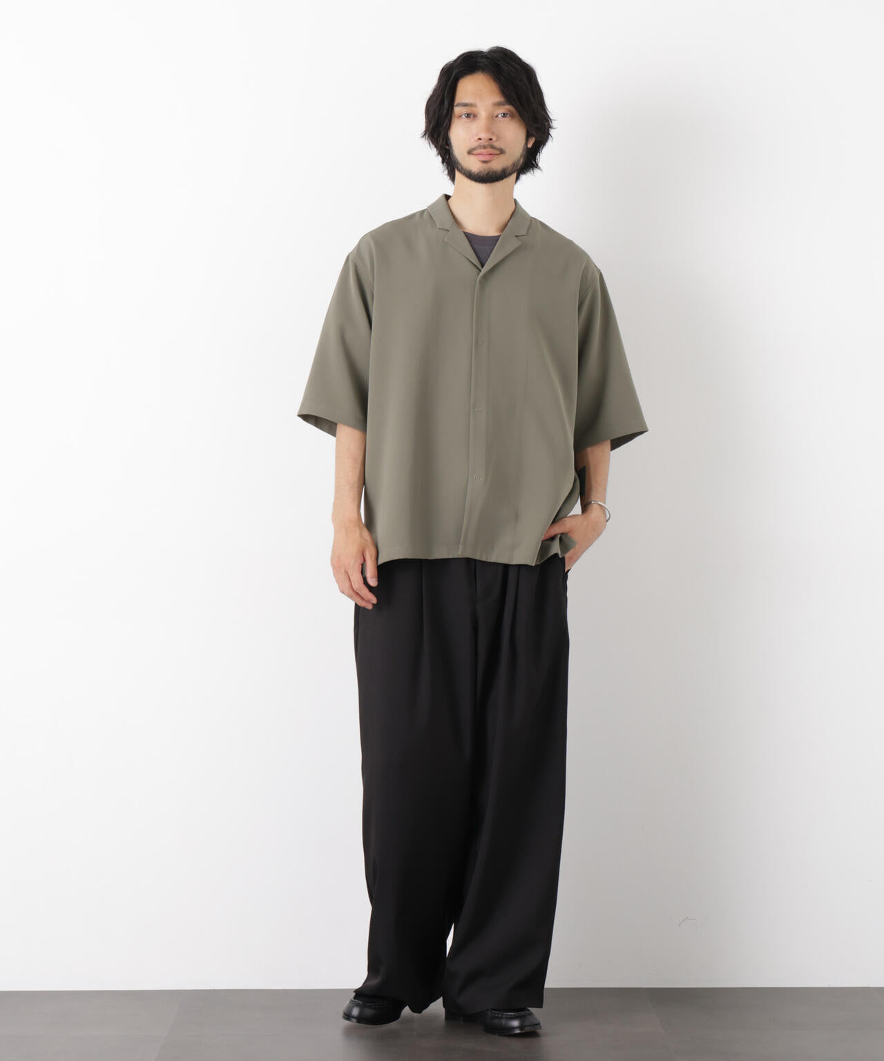 ポリエステルウィーブ ワイドパンツ 6726127224