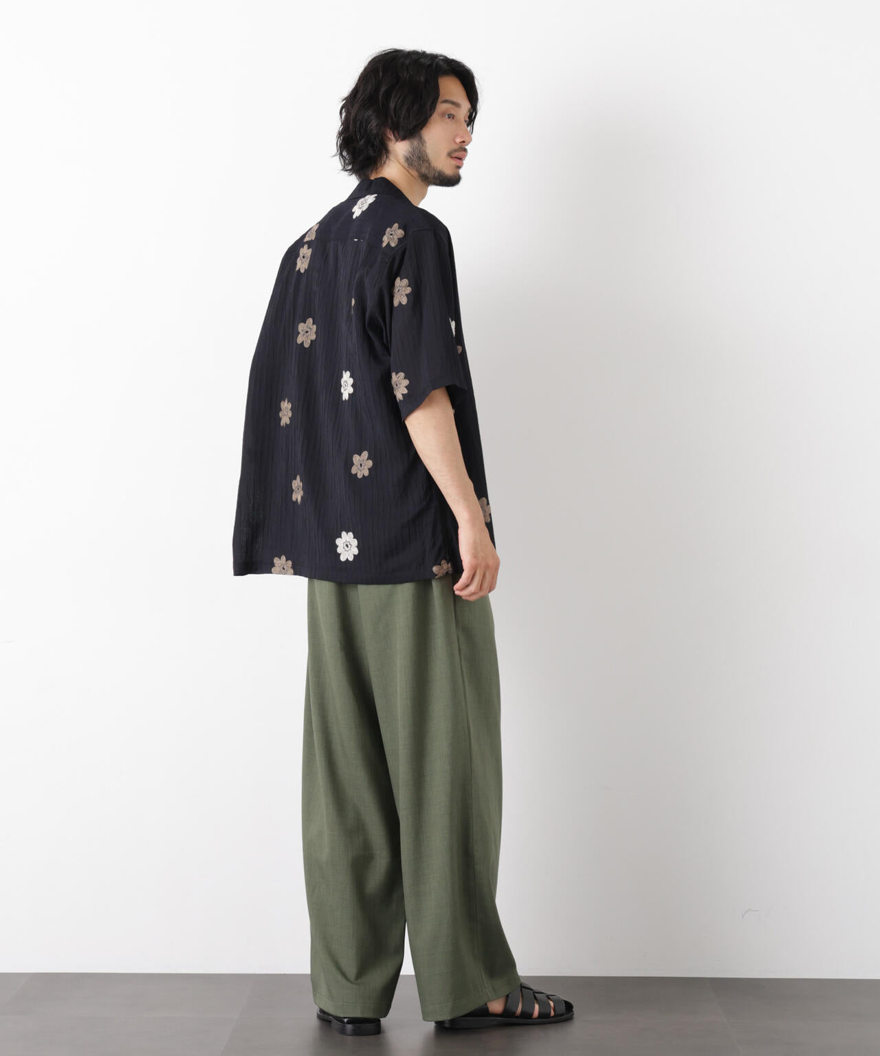 ポリエステルウィーブ ワイドパンツ 6726127224