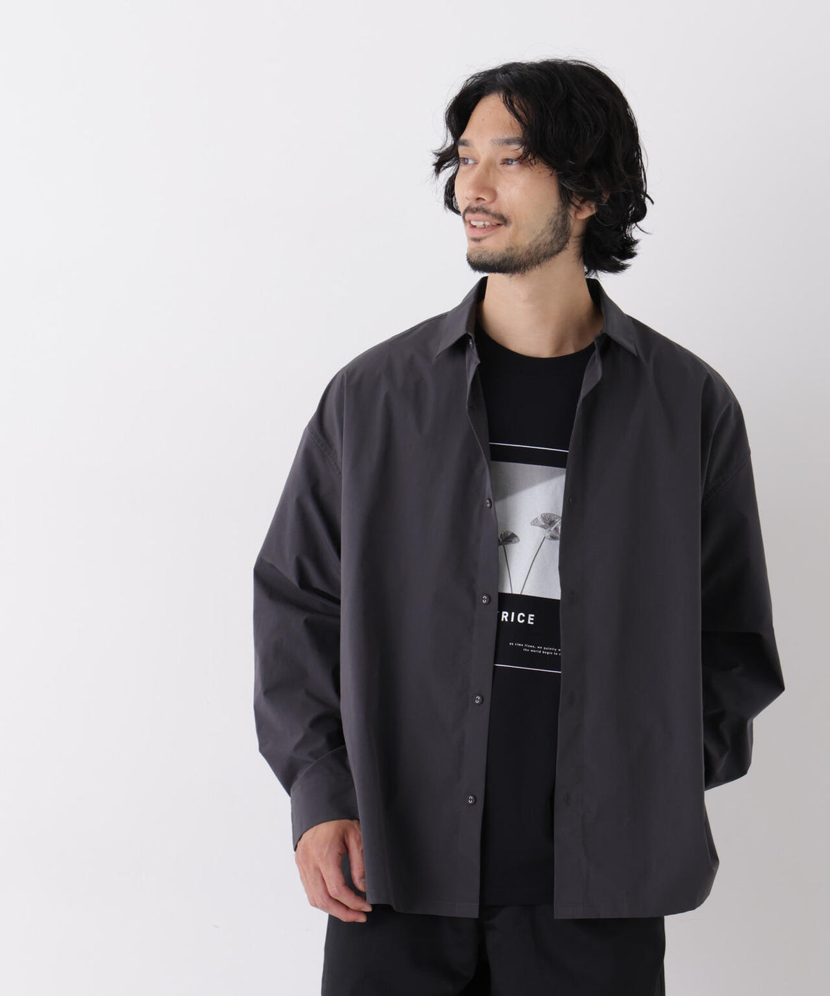 CAVE(R)ビッグドレープスクウェアシャツ 長袖 6726220205