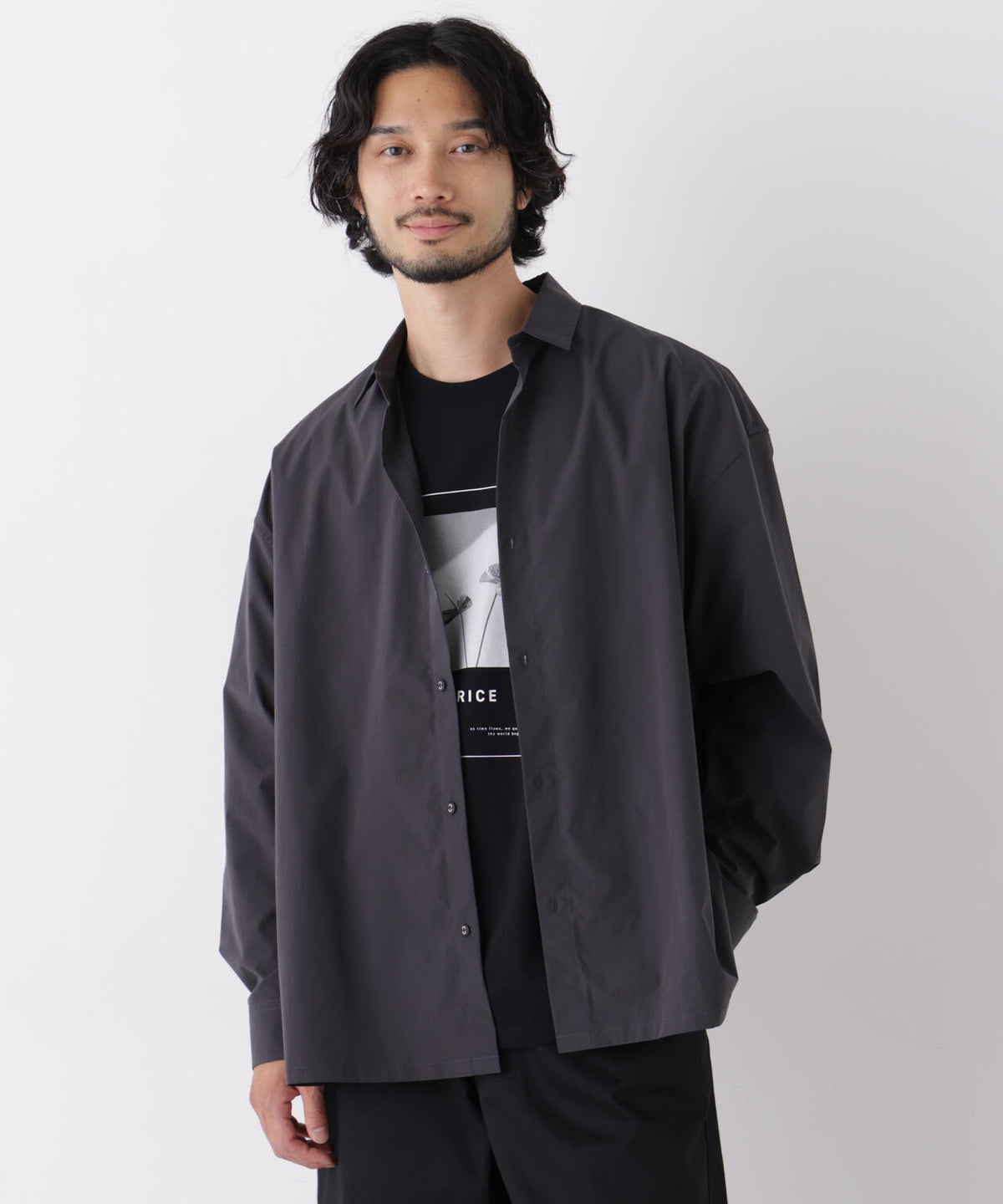 CAVE(R)ビッグドレープスクウェアシャツ 長袖 6726220205