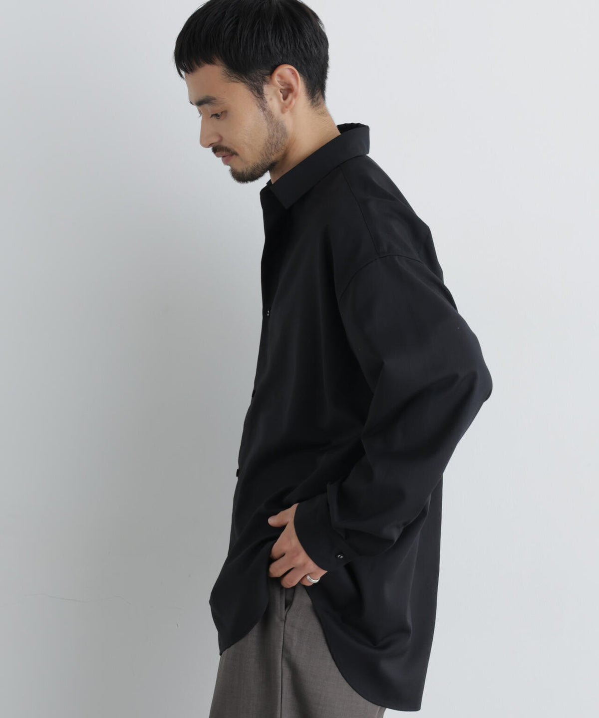 ビッグドレープシャツ 長袖 6726220211