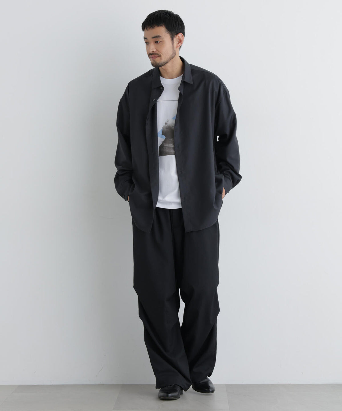 ビッグドレープシャツ 長袖 6726220211