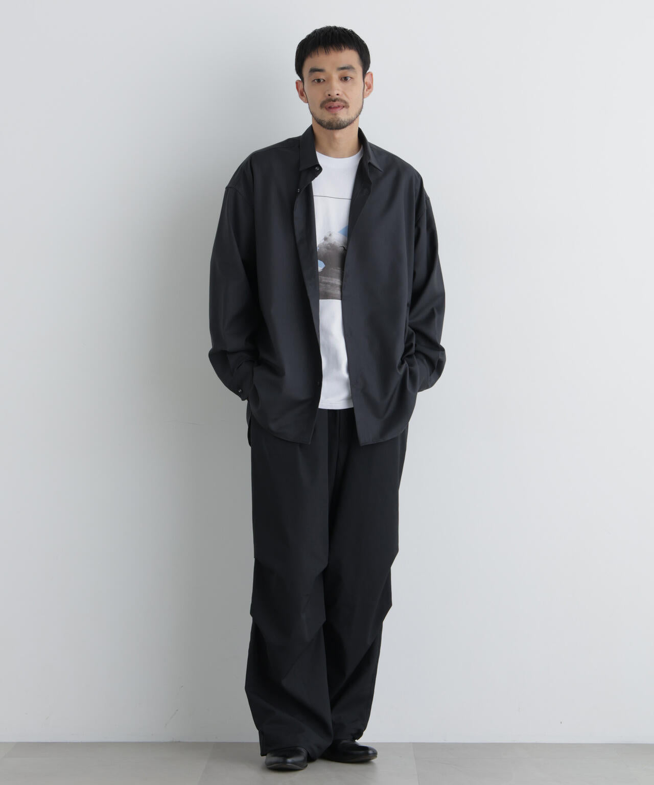 ビッグドレープシャツ 長袖 6726220211