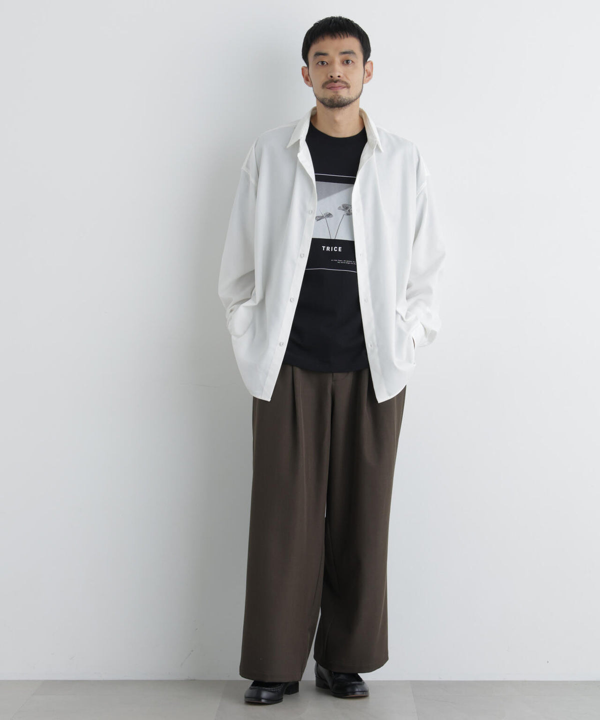 ビッグドレープシャツ 長袖 6726220211