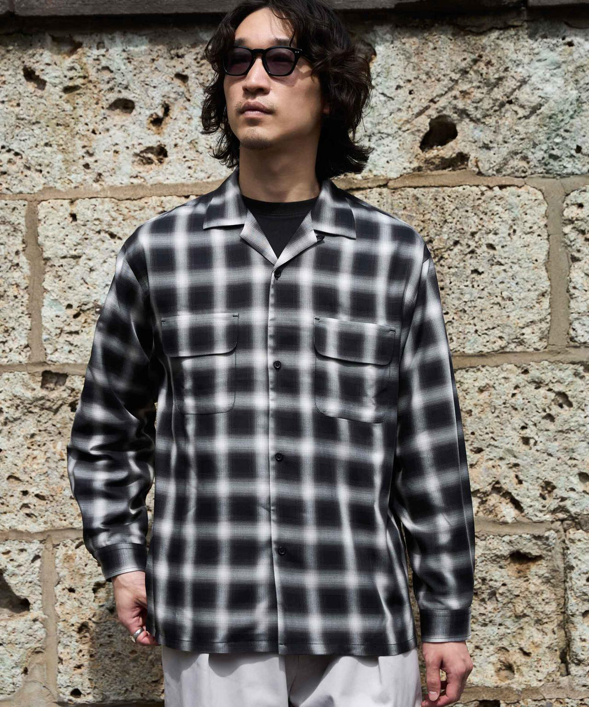 WEB限定/TRドレープオンブレーシャツ 長袖 6726220213