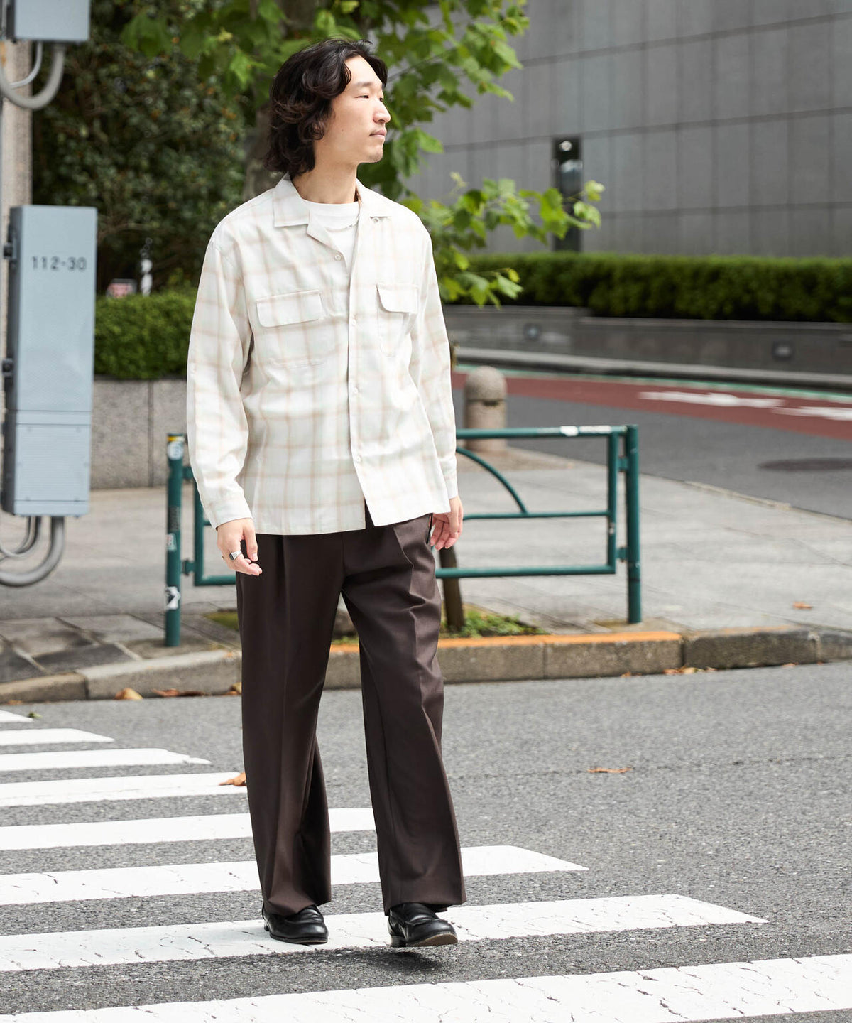 WEB限定/TRドレープオンブレーシャツ 長袖 6726220213