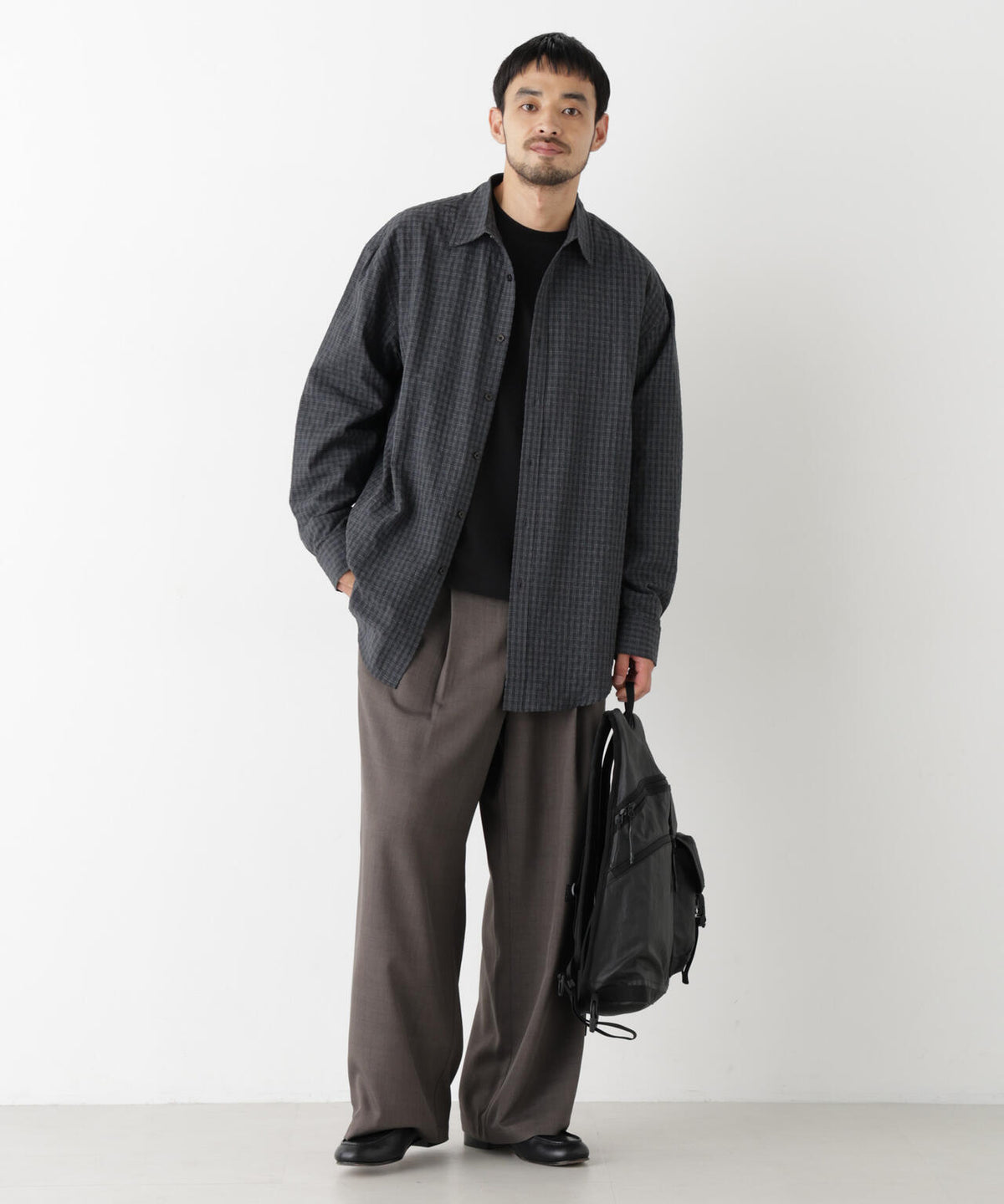 ウインドーチェックシャツ 長袖 6726220218