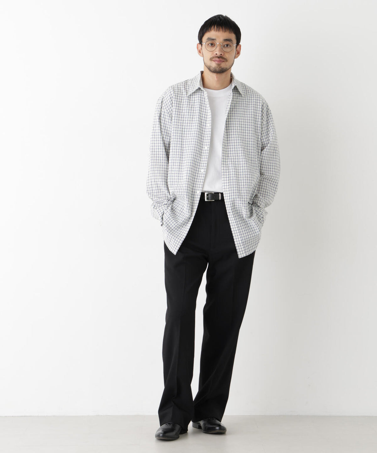 ウインドーチェックシャツ 長袖 6726220218