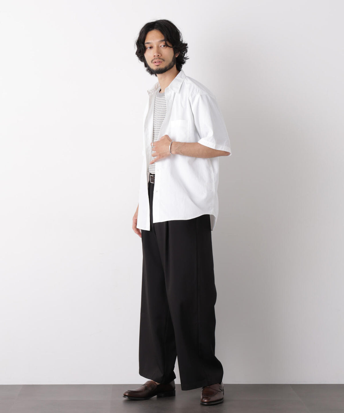 コットンタッチレギュラーカラーシャツ 半袖 6726221207