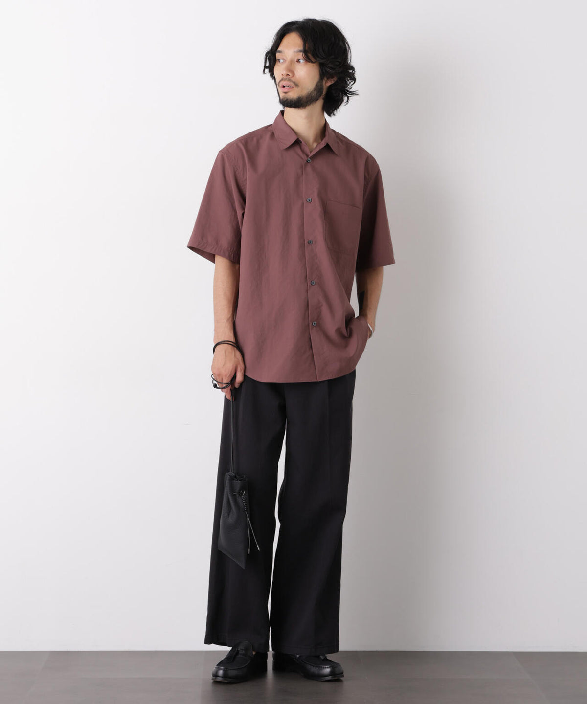コットンタッチレギュラーカラーシャツ 半袖 6726221207