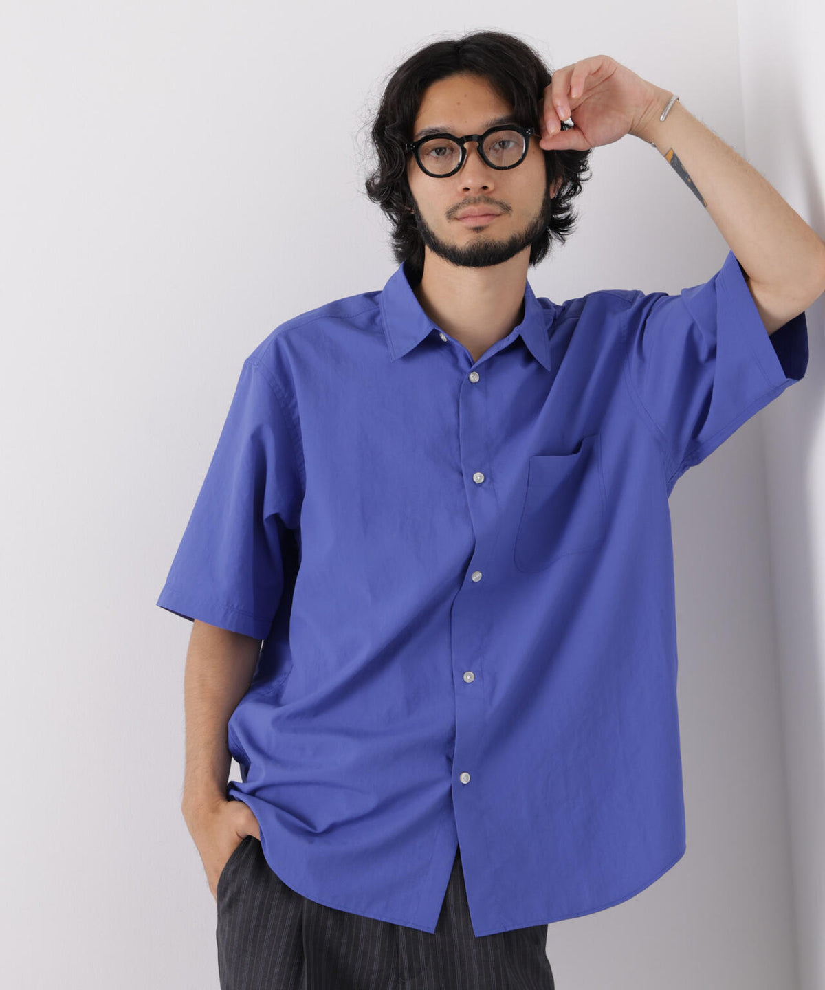 コットンタッチレギュラーカラーシャツ 半袖 6726221207
