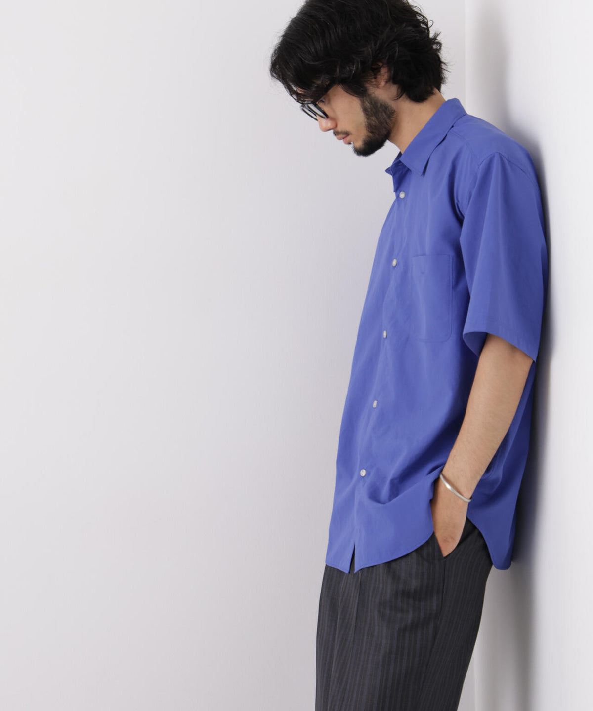 コットンタッチレギュラーカラーシャツ 半袖 6726221207