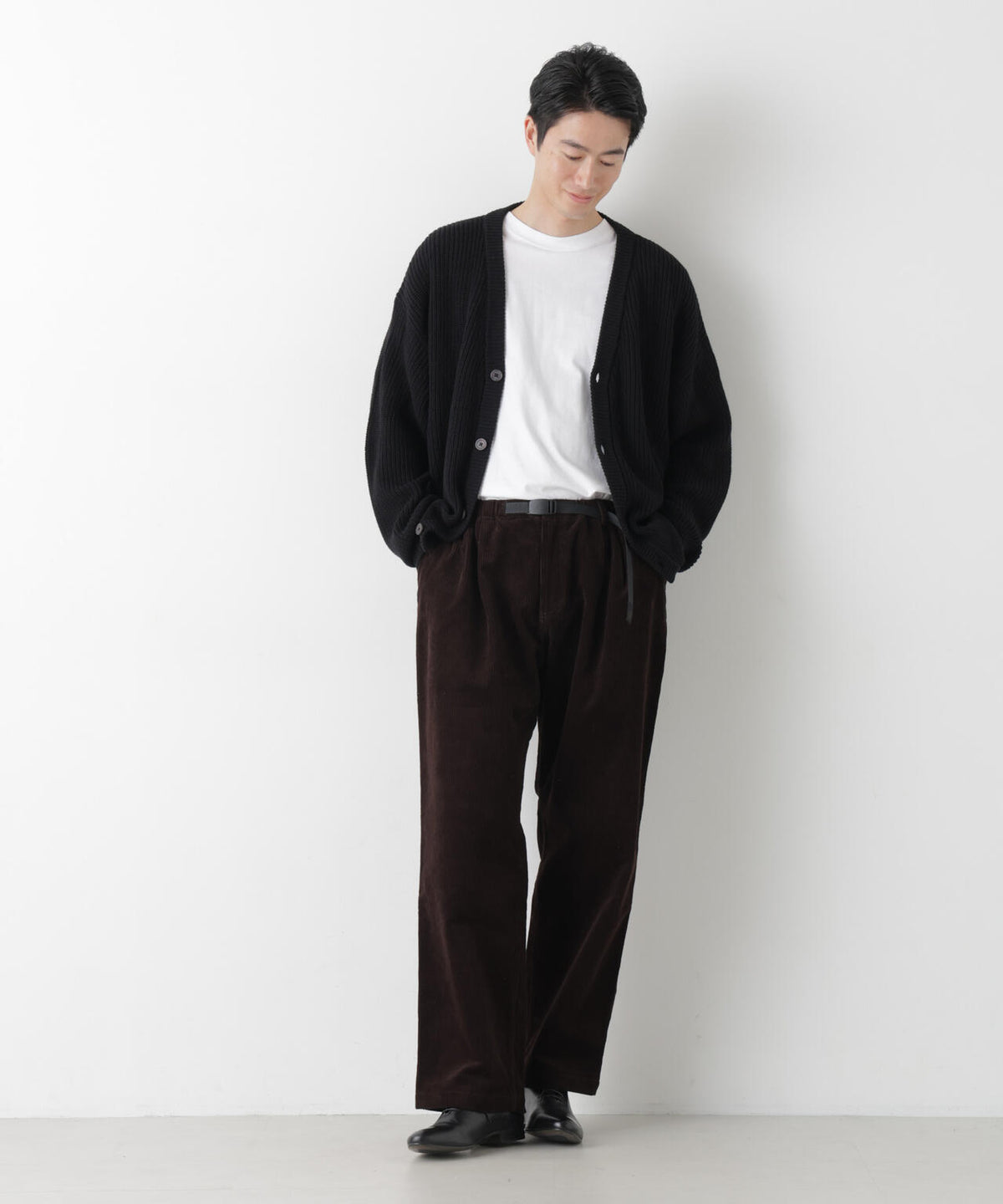 WEB限定/ワイドフィット畔編カーディガン 6726222228