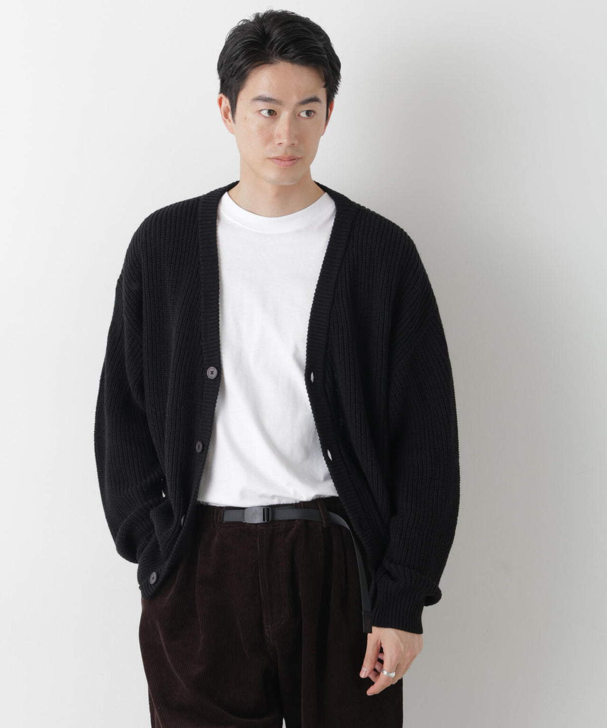 WEB限定/ワイドフィット畔編カーディガン 6726222228