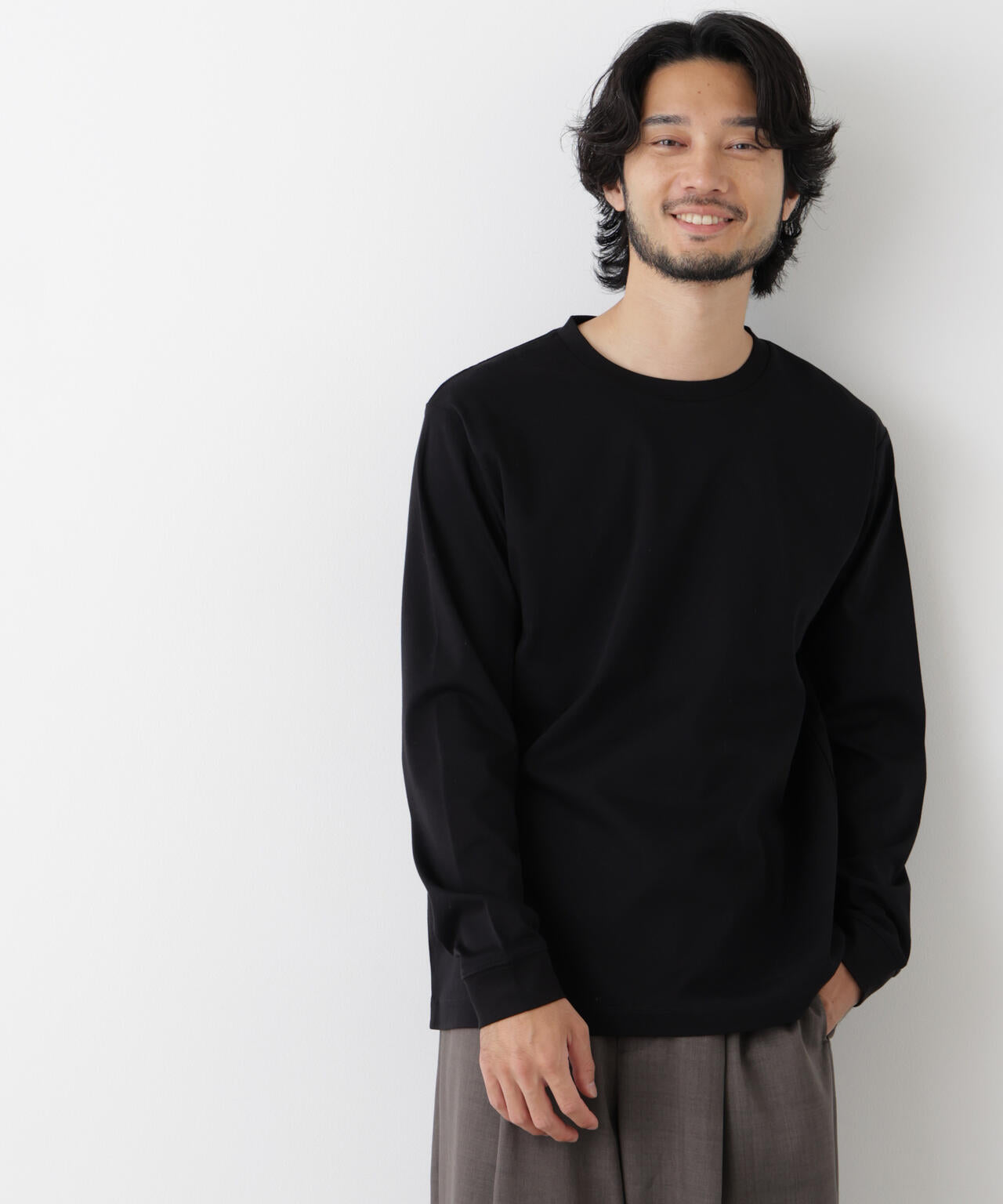 アンチスメルクルーネックTシャツ 長袖 6726223205
