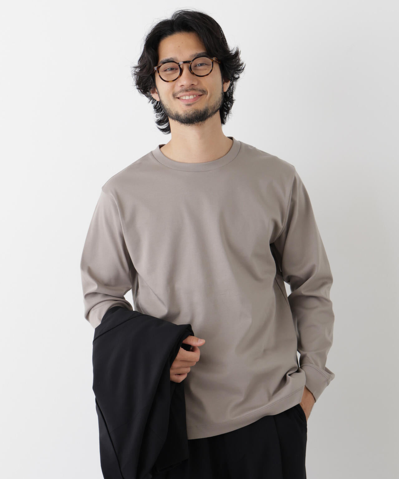 アンチスメルクルーネックTシャツ 長袖 6726223205