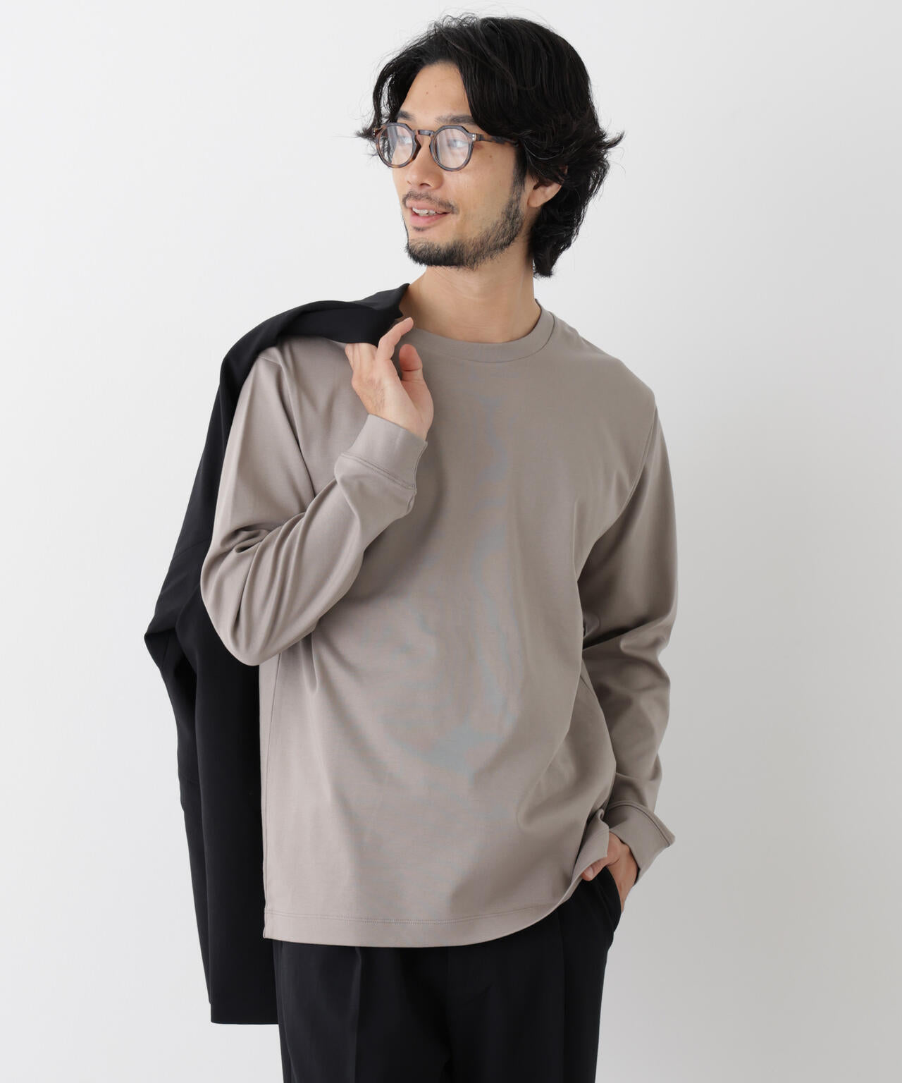 アンチスメルクルーネックTシャツ 長袖 6726223205