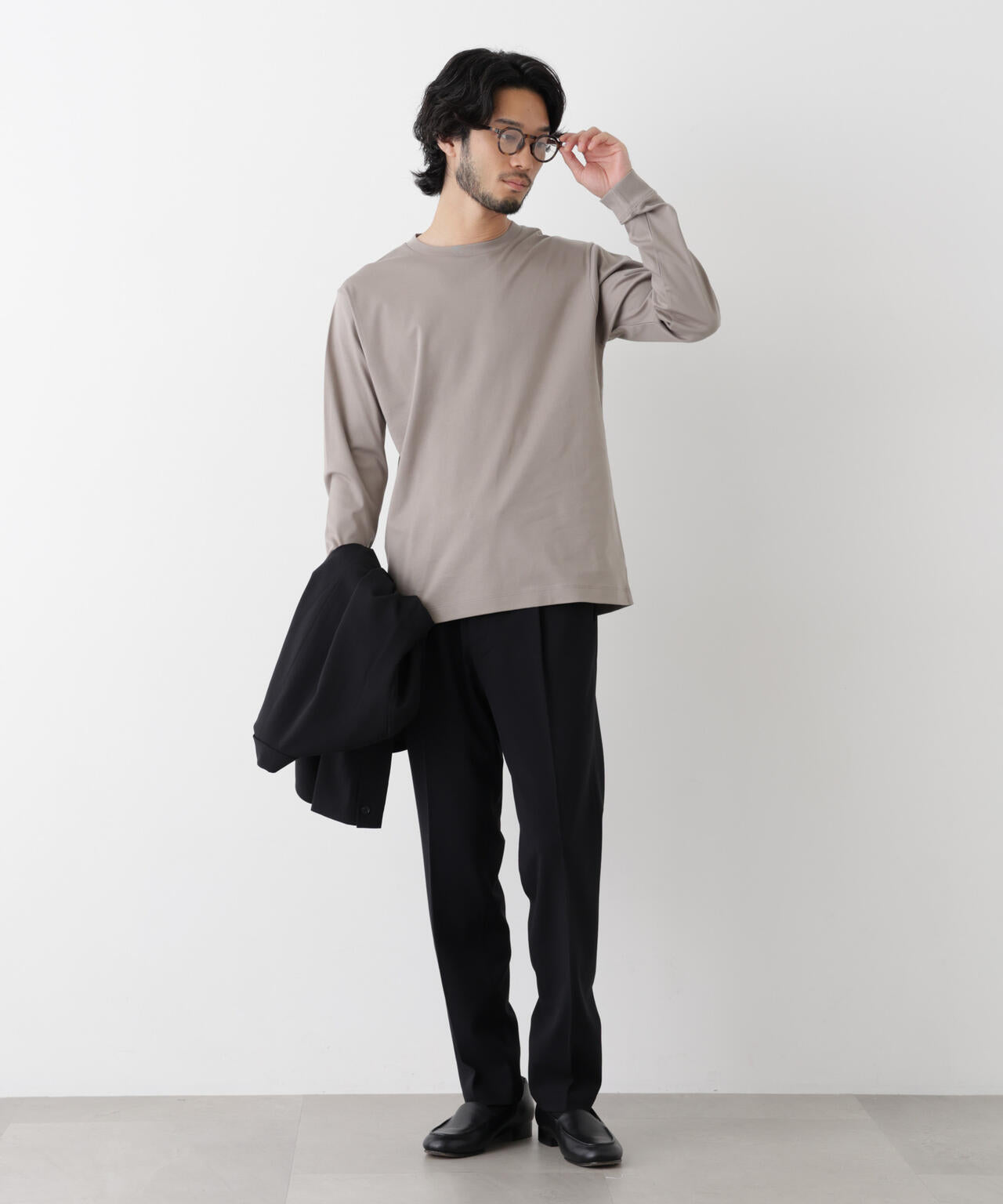 アンチスメルクルーネックTシャツ 長袖 6726223205