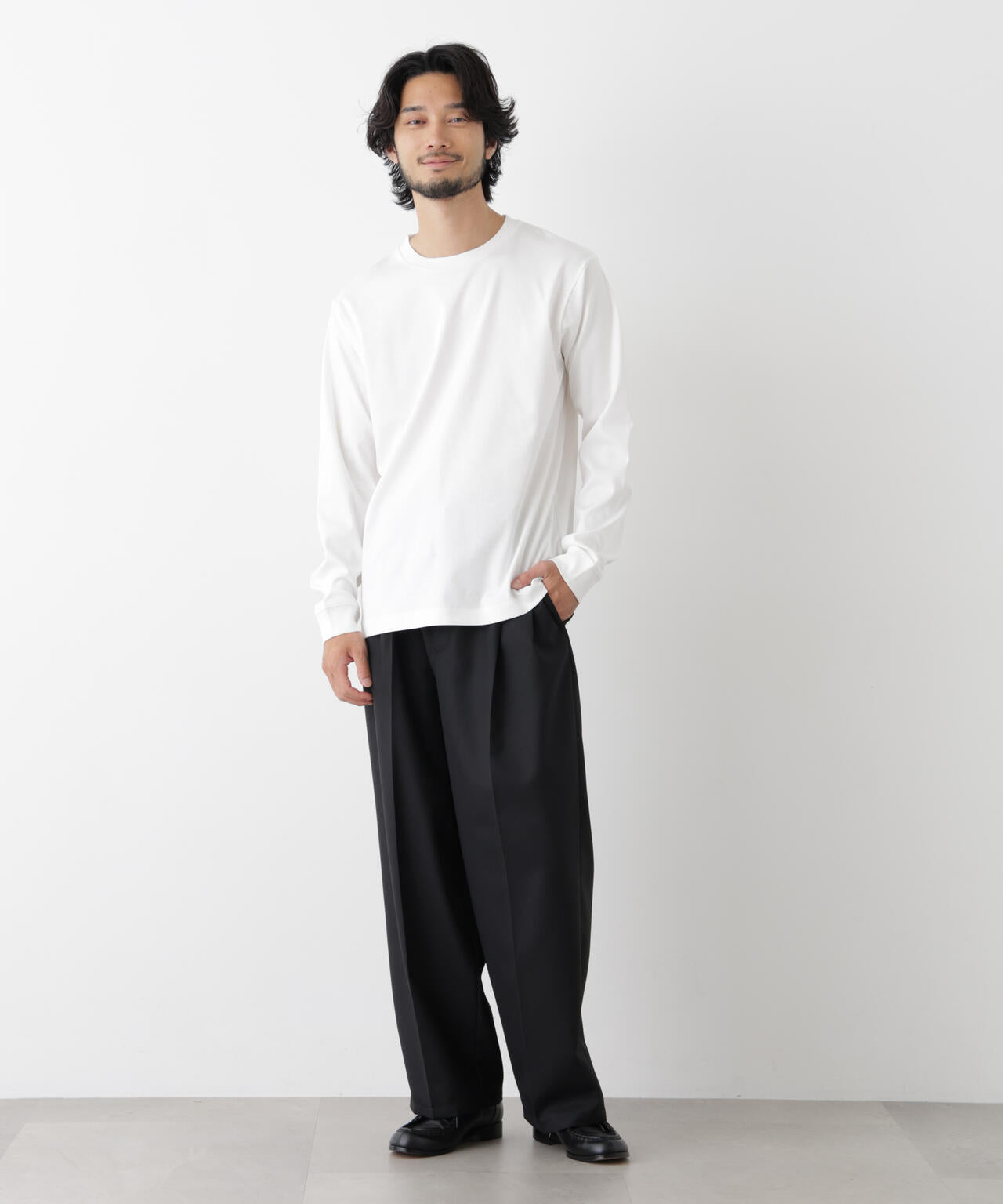 アンチスメルクルーネックTシャツ 長袖 6726223205