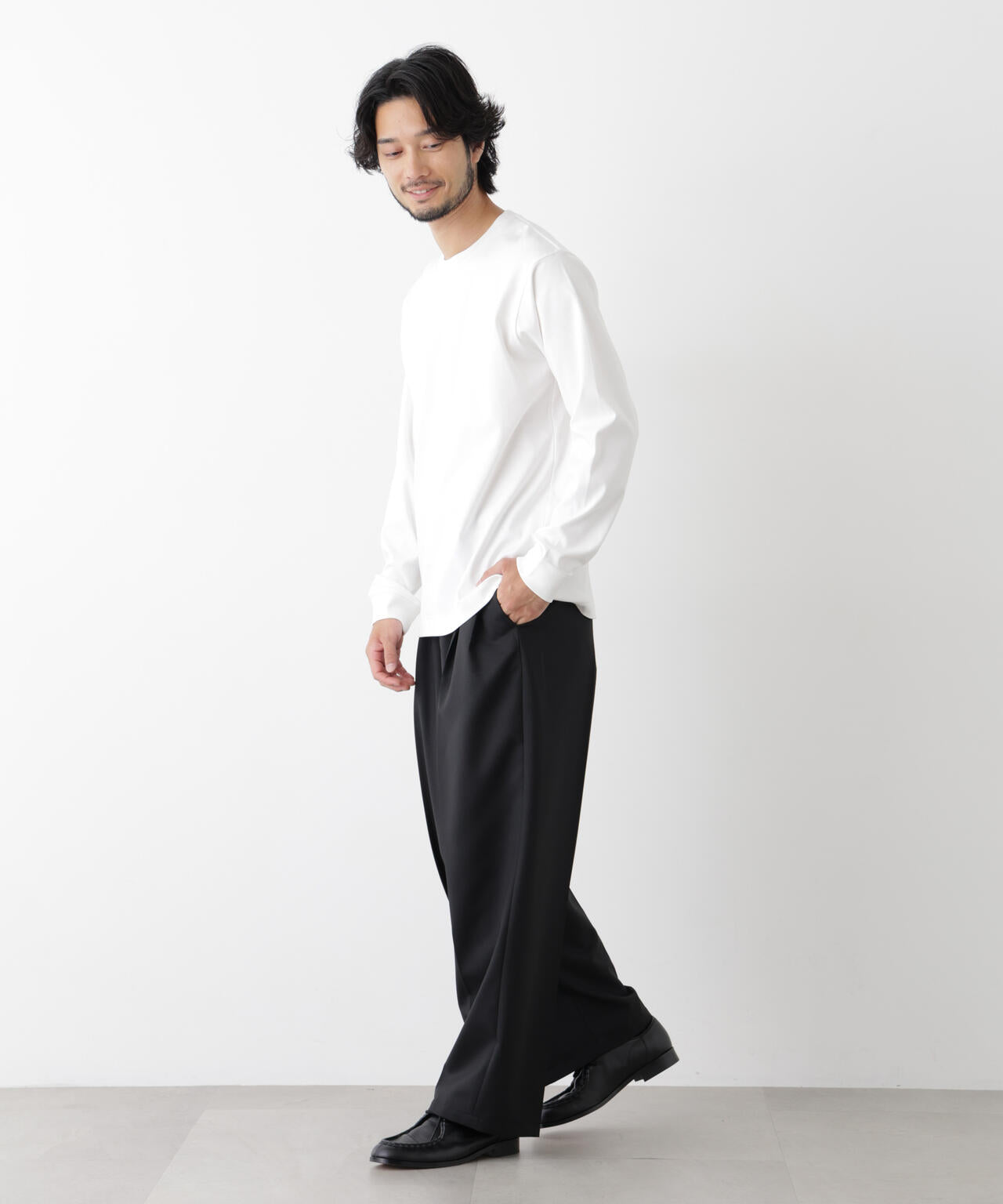アンチスメルクルーネックTシャツ 長袖 6726223205