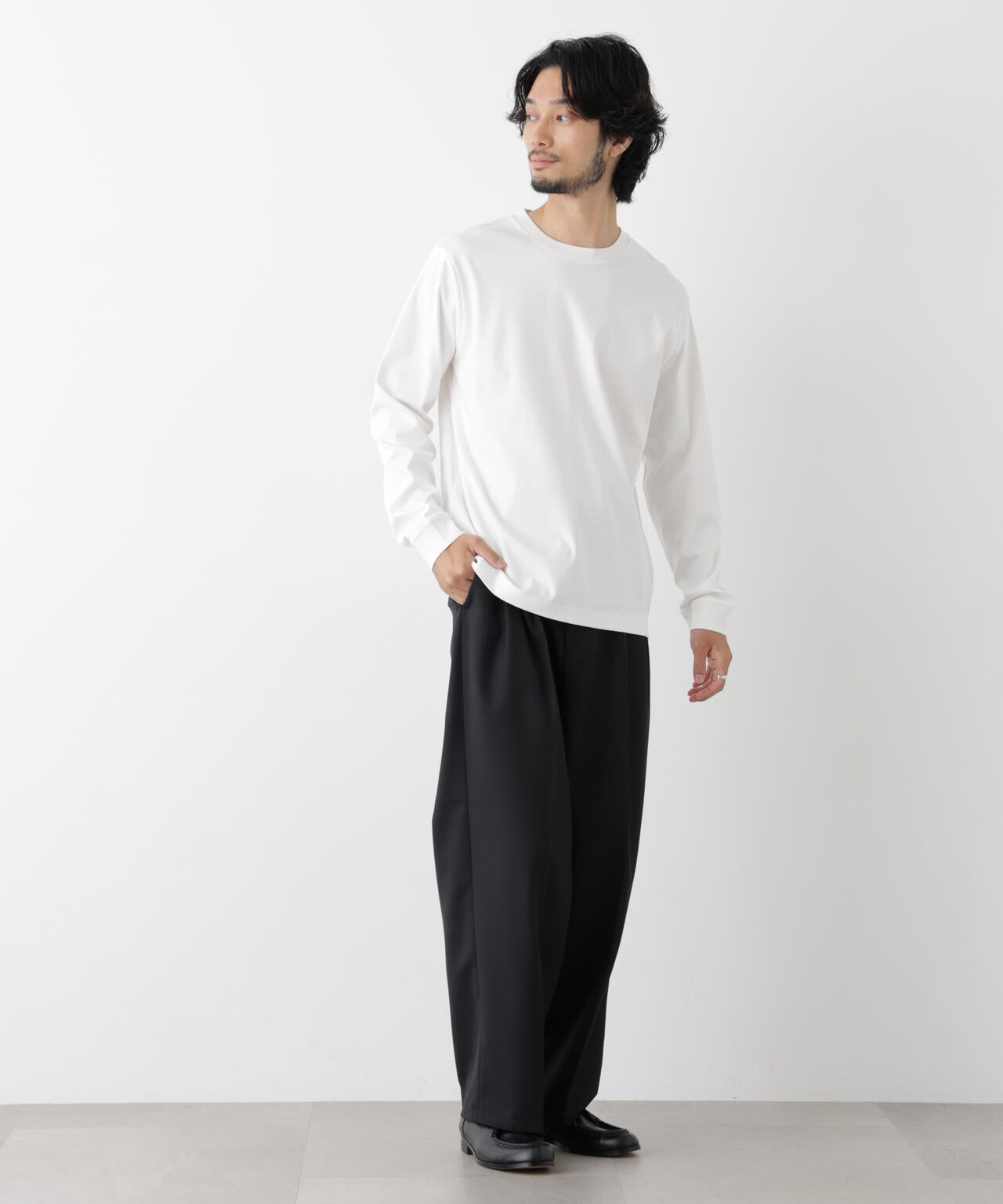 アンチスメルクルーネックTシャツ 長袖 6726223205