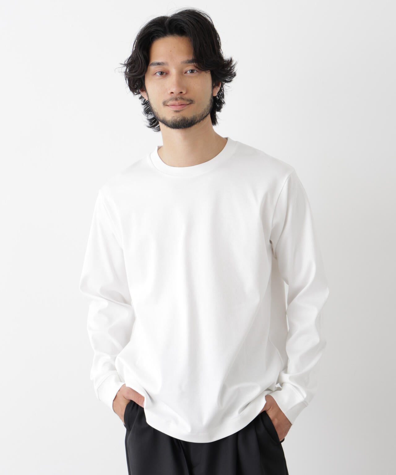 アンチスメルクルーネックTシャツ 長袖 6726223205