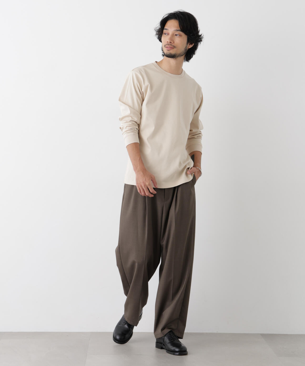 アンチスメルクルーネックTシャツ 長袖 6726223205