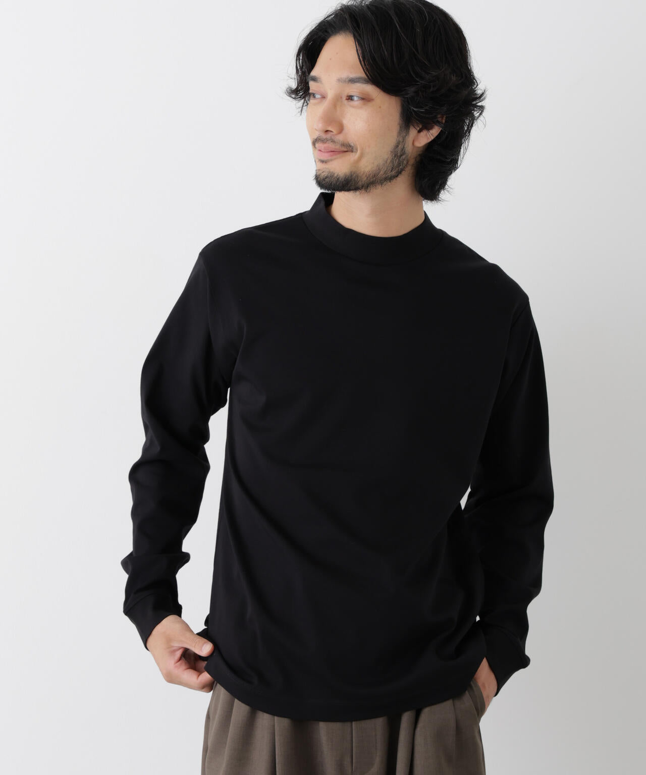 アンチスメルモックネックTシャツ 長袖 6726223206