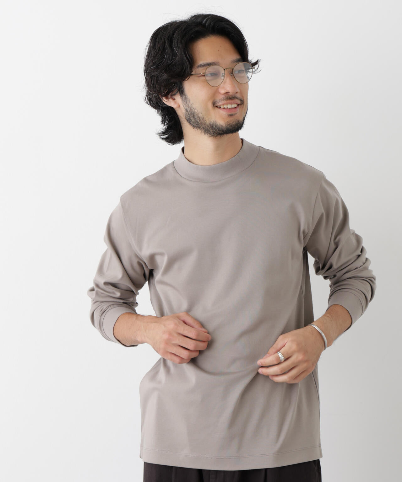アンチスメルモックネックTシャツ 長袖 6726223206
